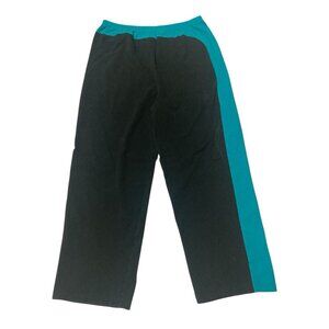 Coldwater Creek Black & Turquoise Elasticized Waist Pants XL Women’s Casual